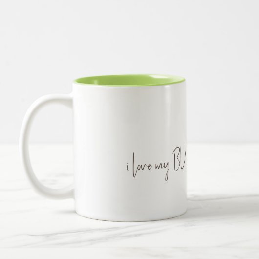 I Liebe My Dog - Female Edition 3 Zweifarbige Tasse (Links)