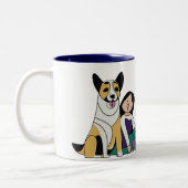 I Liebe My Dog - Female Edition 4 Zweifarbige Tasse (Links)