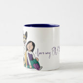 I Liebe My Dog - Female Edition 4 Zweifarbige Tasse (Mittel)