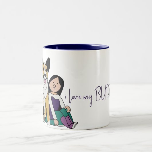 I Liebe My Dog - Female Edition 4 Zweifarbige Tasse (Mittel)