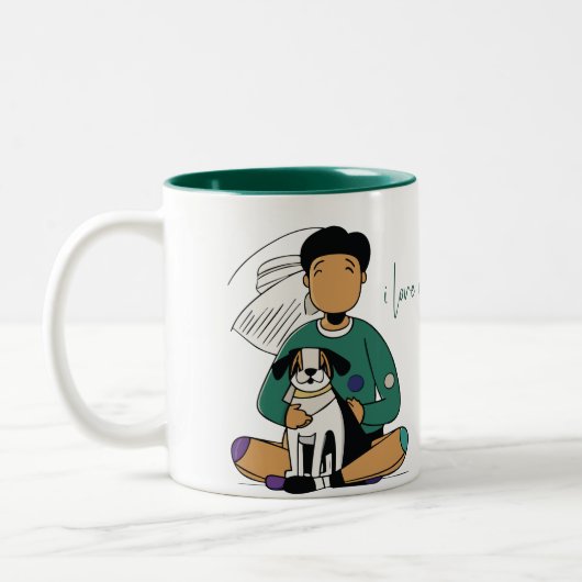 I Liebe My Dog - Männliche Edition 5 Zweifarbige Tasse (Links)