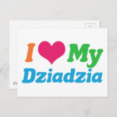 I Liebe My Dziadzia Postkarte (Vorne/Hinten)