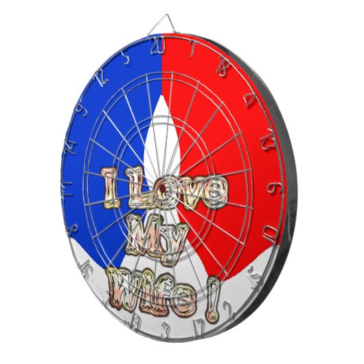 "I Liebe My Ehefrau" Art Print Dartscheibe (Vorderseite rechts)