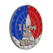 "I Liebe My Ehefrau" Art Print Dartscheibe (Vorderseite Links)