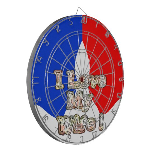 "I Liebe My Ehefrau" Art Print Dartscheibe (Vorderseite Links)