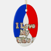 "I Liebe My Ehefrau" Art Print Keramik Ornament (Rechts)