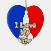 "I Liebe My Ehefrau" Art Print Keramikornament (Rechts)