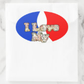 "I Liebe My Ehefrau" Art Print Ovaler Aufkleber (Tasche)