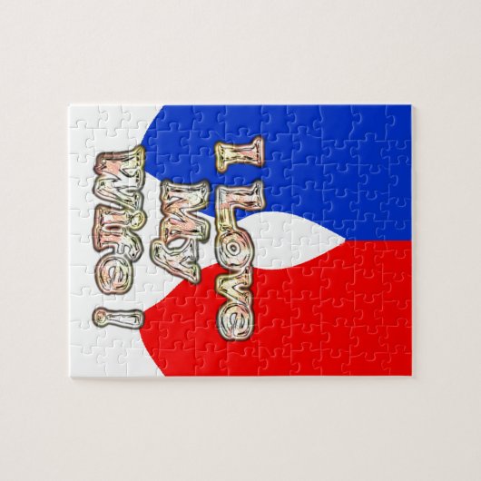 "I Liebe My Ehefrau" Art Print Puzzle (Horizontal)