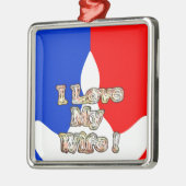 "I Liebe My Ehefrau" Art Print Silbernes Ornament (Links)