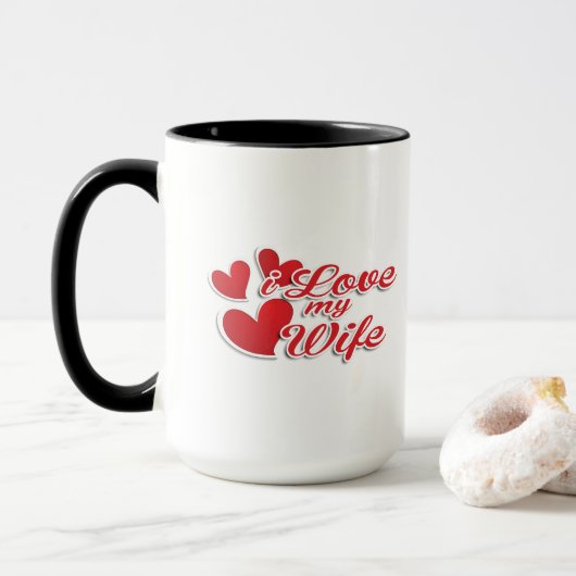 "I Liebe My Ehefrau" Tasse, Herzdesign Tasse (Mit Donut)