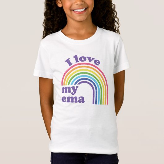 I Liebe My Ema - Niedlicher Regenbogen T-Shirt (Vorderseite)