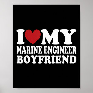 I Liebe My Engineer Boyfriend Funny Girlfriend Val Poster