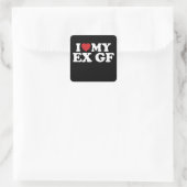 I Liebe My Ex Girlfriend I Heart Groovy Quadratischer Aufkleber (Tasche)