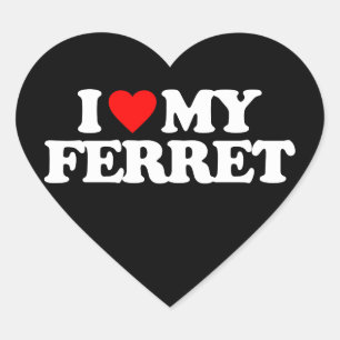 I LIEBE MY FERRET Herz-Aufkleber