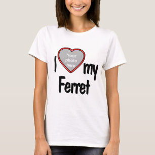 I Liebe My Ferret - Niedlich herz-förmiges Foto T-Shirt