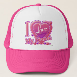 I Liebe My Fiancé pink/lila - Herz Truckerkappe