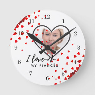 I Liebe My fiancée - Personalisiert Best Friend Ni Runde Wanduhr