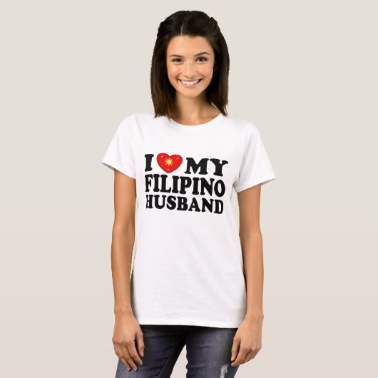 I Liebe My Filipino Husband T-Shirt (Vorne ganz)