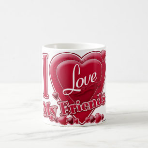 I LIEBE MY Friends red - heart Kaffeetasse