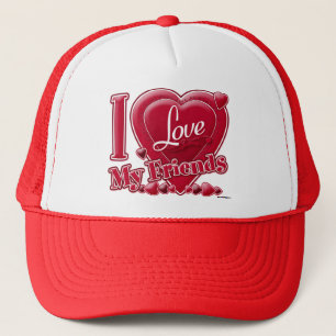 I LIEBE MY Friends red - heart Truckerkappe