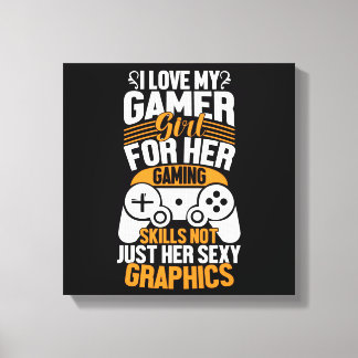 I Liebe My Gamer Girl Canvas Print Leinwanddruck