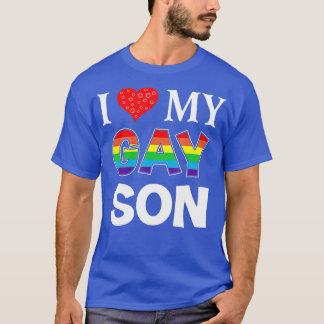 I Liebe My Gay Son LGB Lesbian Rainbow LGBQ Pride T-Shirt