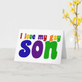 I Liebe My Gay Son Retro Rainbow Mama Karte (Gelbe Blume)