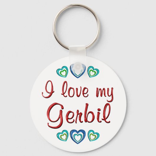 I Liebe My Gerbil Schlüsselanhänger (Vorderseite)