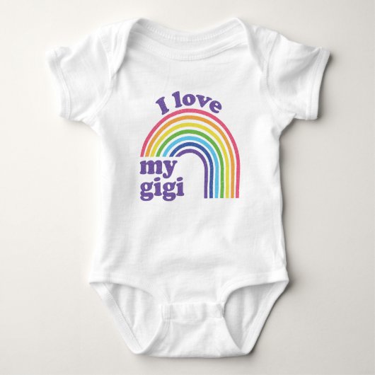 I Liebe My Gigi - Niedlicher Regenbogen Baby Strampler (Vorderseite)