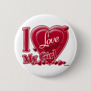 I Liebe My Girl red - heart Button