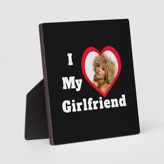 I Liebe My Girlfriend Bae Personalisiertes Foto Fotoplatte (Vorderseite)