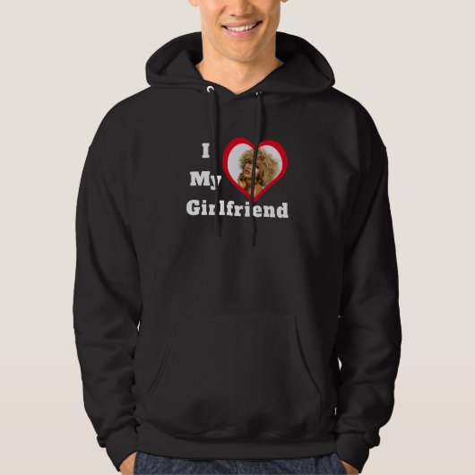 I Liebe My Girlfriend Bae Personalisiertes Foto Hoodie (Vorderseite)