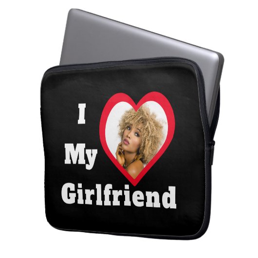 I Liebe My Girlfriend Bae Personalisiertes Foto Laptopschutzhülle (Vorderseite Links)