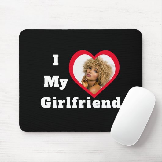 I Liebe My Girlfriend Bae Personalisiertes Foto Mousepad (Mit Mouse)