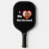 I Liebe My Girlfriend Bae Personalisiertes Foto Pickleball Schläger (Rückseite)