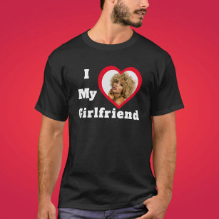 I Liebe My Girlfriend Bae Personalisiertes Foto T-Shirt