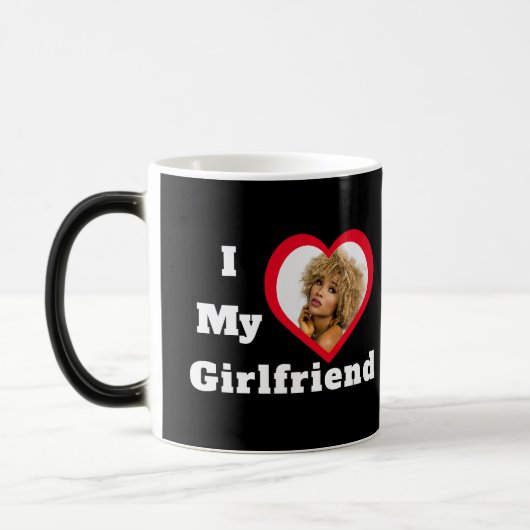 I Liebe My Girlfriend Bae Personalisiertes Foto Verwandlungstasse (Links)