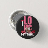 I Liebe My Girlfriend Custom black i luv 1 button (Vorne & Hinten)