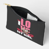 I Liebe My Girlfriend Custom black i luv 1 button Zubehörtasche (Offen)
