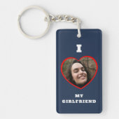 I Liebe My Girlfriend Custom Foto Personalisiert Schlüsselanhänger (Vorderseite)