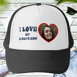 I Liebe My Girlfriend Custom Foto Personalisiert Truckerkappe