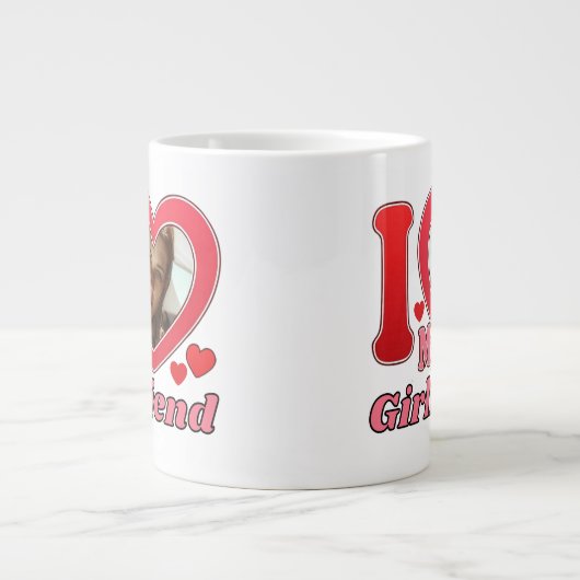 I Liebe My Girlfriend Ehefrau Ehemann Foto Jumbo-Tasse (Vorderseite)