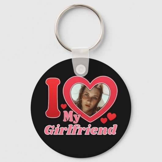 I Liebe My Girlfriend Ehefrau Ehemann Foto Schlüsselanhänger (Vorderseite)