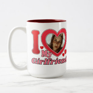 I Liebe My Girlfriend Ehefrau Ehemann Foto Zweifarbige Tasse