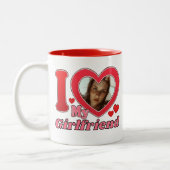 I Liebe My Girlfriend Ehefrau Ehemann Foto Zweifarbige Tasse (Links)