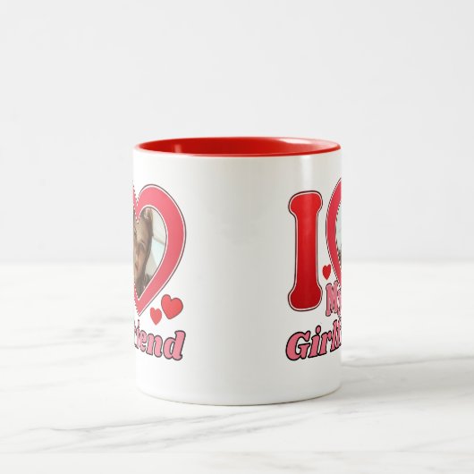 I Liebe My Girlfriend Ehefrau Ehemann Foto Zweifarbige Tasse (Mittel)