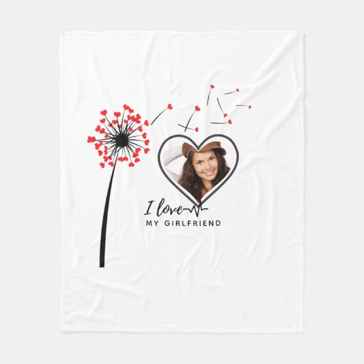 I Liebe My Girlfriend FOTO Geschenk Personalisiert Fleecedecke (Vorderseite)