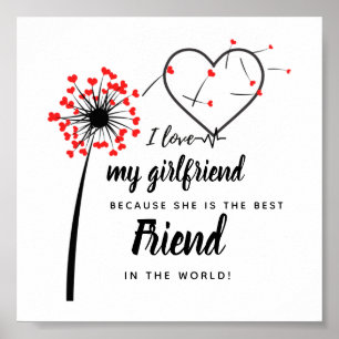 I Liebe My Girlfriend FOTO Geschenk Personalisiert Poster