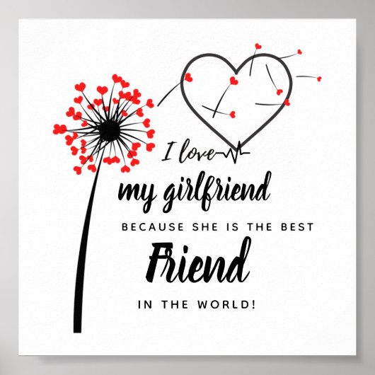 I Liebe My Girlfriend FOTO Geschenk Personalisiert Poster (Vorne)